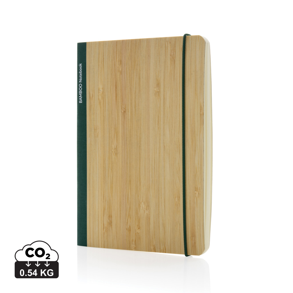 Carnet de notes publicitaire A5 en bambou Scribe Vert 